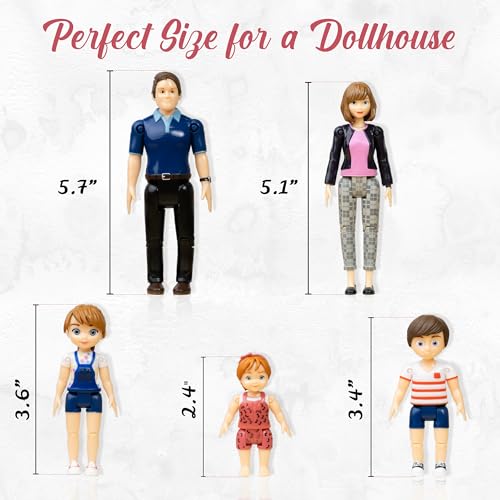 Family Dollhouse People - 5 Poseable Action Figures G290