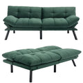 Velvet Convertible Bed, 71" Comfy Loveseat Sleeper Sofa with Adjustable Backrest Armrest, Strengthen Wood, Thick Cushion, Small 2 Seater Futon Couch for Living Room, Bedroom, Navy Blue