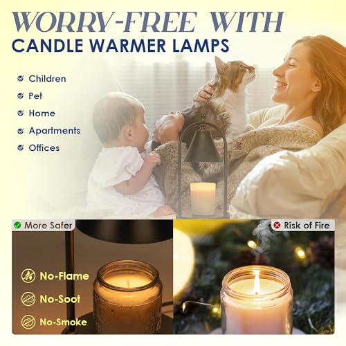 Candle Warmer Lamp with Timer, Dimmable, for Bedroom Home Decor F337