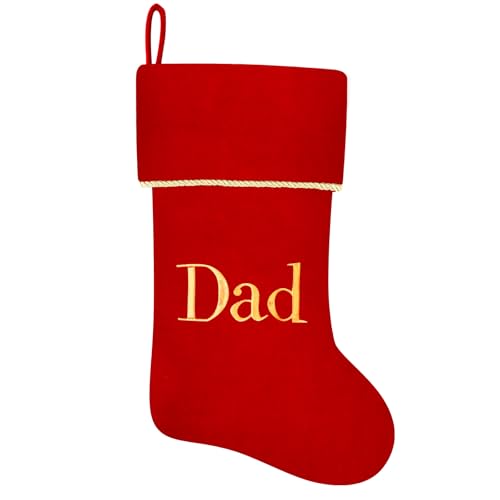 20 Inches Initial Monogram Blue Velvet Christmas Stocking with Gold Trim U394