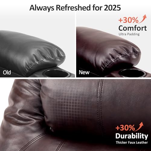 MCombo Power Lift Recliner Chair for Elderly with Heat and Massage, Faux Leather, Black V60394