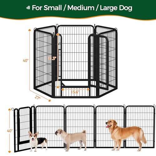 Yaheetech Dog Playpen Outdoor 40 Inch 8 Panels Metal Pet Fence I4784