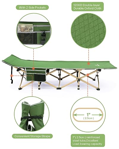 Sportneer Camping Cot for Adults with Mattress, Heavy Duty Folding Portable Bed R956
