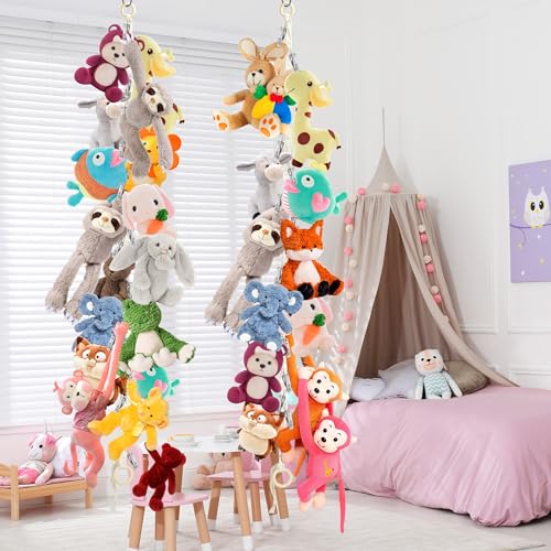 Boho Stuffed Animal Storage Hammock with 40 Metal Clips H369016
