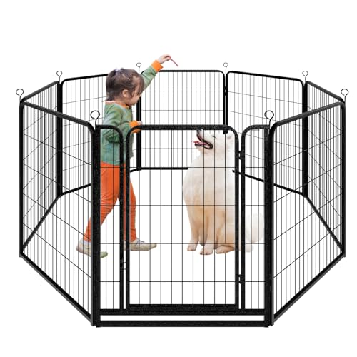 Dog Playpen Outdoor Extra Wide 12 Panels Heavy Duty 40" Height with Doors Portable G77703