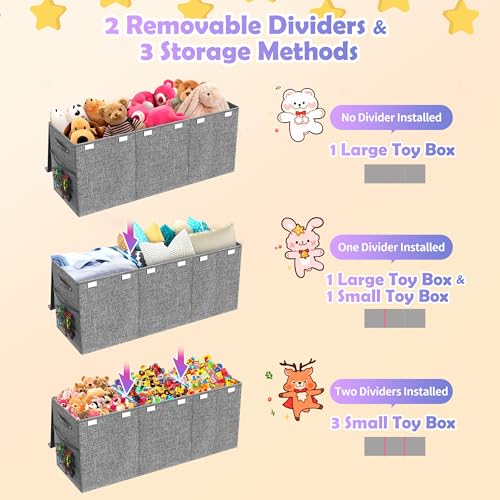 Extra Large Collapsible Toy Box with Lids, Gray P45959