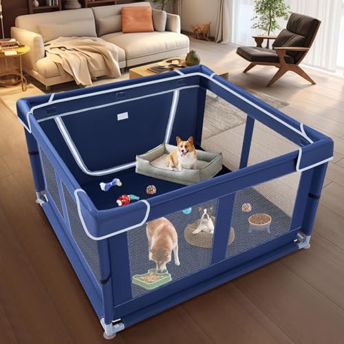 42x42x25.6 Inches Puppy Playpen with Gate for Small Dogs Indoor & Outdoor G192
