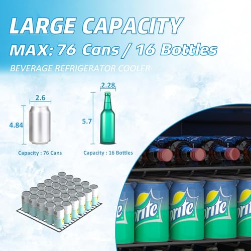 Compact Freestanding Beverage Refrigerator and Skincare Fridge, 0.9 Cu Ft Mini Fridge N768451