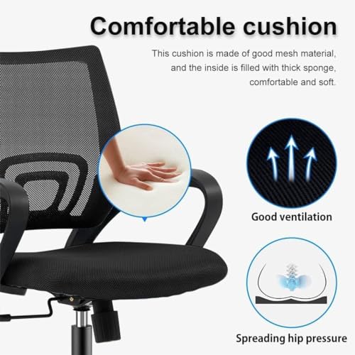 Home Office Desk Chair Ergonomic Adjustable with Lumbar Support Blue I4729