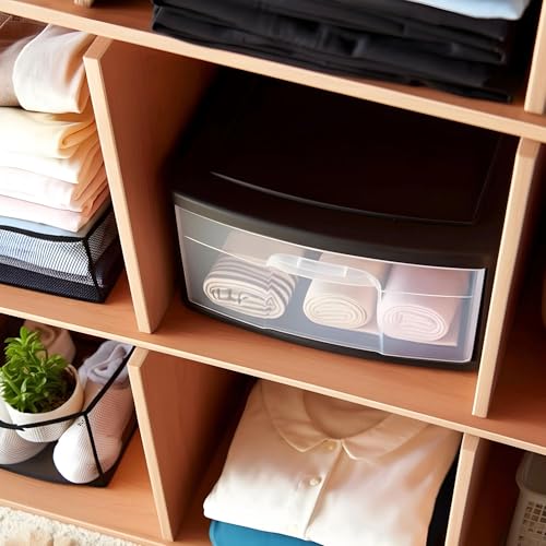 HOMZ 2-Pack 1-Drawer Storage Cart, Clear Plastic, White Frame Y898