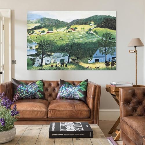 HBHULXN Artist Grandma Moses Neo Classical Art Primitivism Poster Canvas Wall Art 2 Pictures 20x30inch Unframe-style W54601