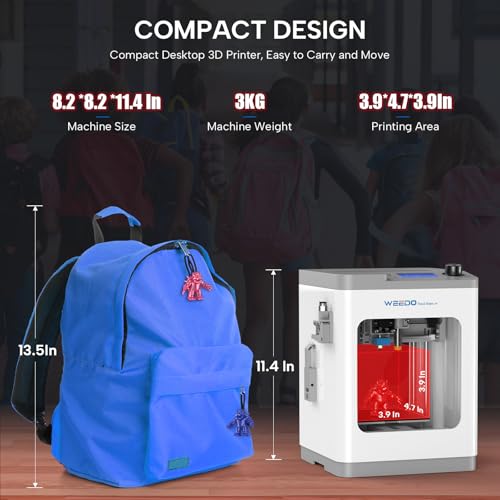 TINA2S WEEDO Mini 3D Printer with WiFi, Auto Leveling, Fully Assembled FDM for Beginners S900