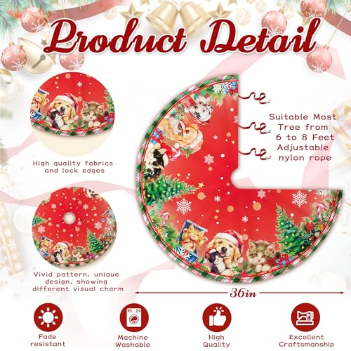 Christmas Tree Skirt 36 Inch with Snowman Reindeer Santa Snowflake L183244