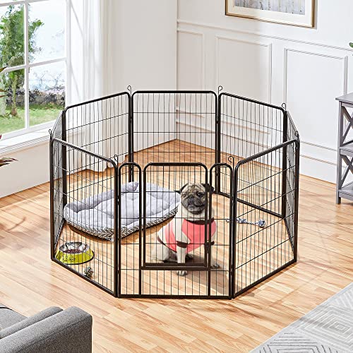 Yaheetech 8 Panels Dog Playpen, Metal 32" Dog Fence with Storage Bag S858