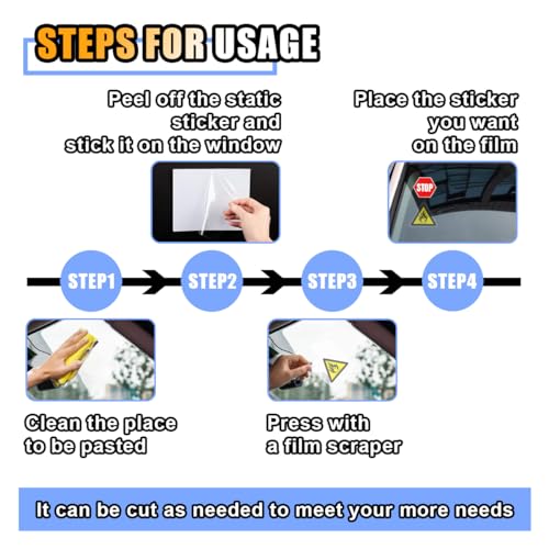 Car Windshield Sticker Decals with Squeegee, 6.3x6.3 Inch, 6 Sheets I336