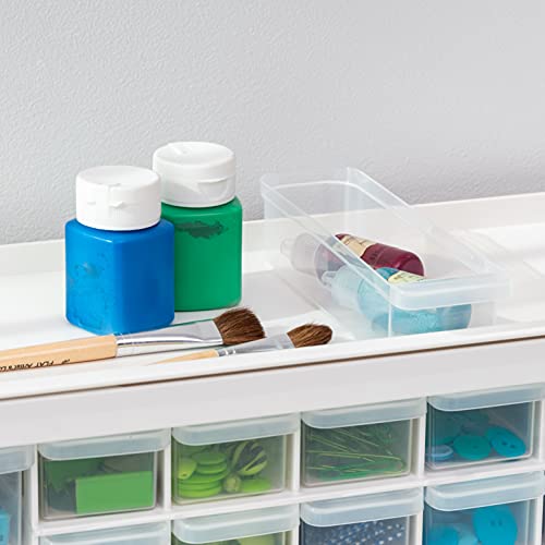 IRIS USA Plastic Drawer Storage Organizer, 24-Drawer Cabinet for Crafts Hardware Tools - Black I685821