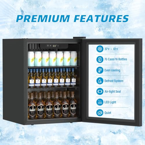 Compact Freestanding Beverage Refrigerator and Skincare Fridge, 0.9 Cu Ft Mini Fridge N768451