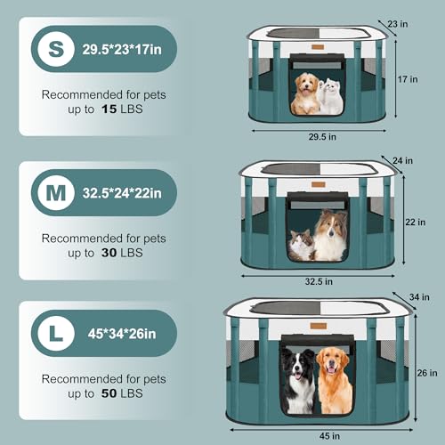 Dog Playpen Foldable Pet Tent with Carrying Bag for Indoor Outdoor Travel E336924