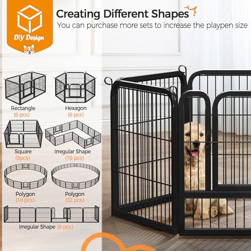 Yaheetech Dog Playpen Outdoor 40 Inch 8 Panels Metal Pet Fence I4784