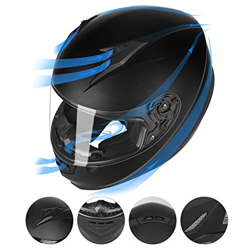 GLX GX11 Compact Motorcycle Helmet Matte Black Large Full Face Tinted Visor DOT Q2653