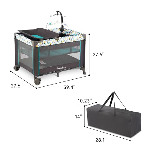 Portable Baby Playpen with Detachable Bassinet and Changing Table V6174