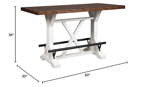 Signature Design by Ashley Valebeck Rustic Farmhouse 36" Counter Height Dining Table Y946