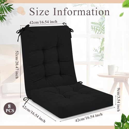 Juexica 4 Sets Outdoor Patio Chair Cushions High Back Tufted Beige D1688