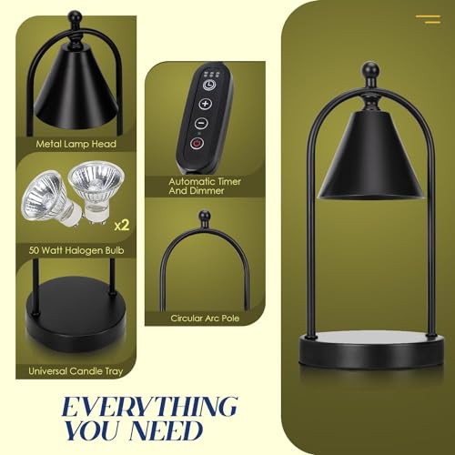 Candle Warmer Lamp with Timer, Dimmable, for Bedroom Home Decor F337