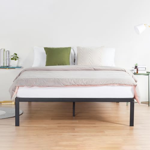 PrimaSleep 18 Inch Heavy Duty Steel Slat Bed Frame, Full, Black P73898