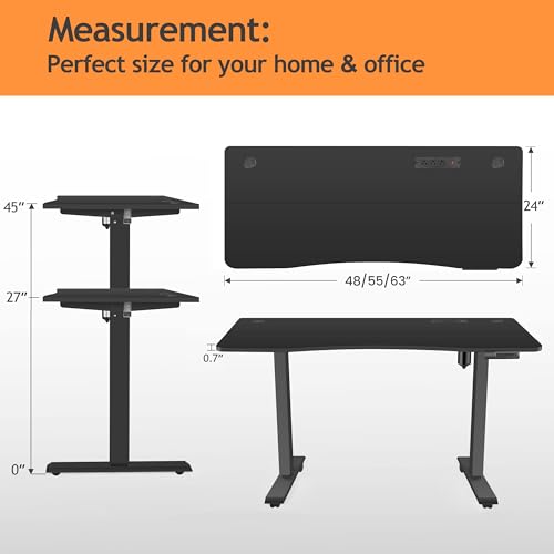 Electric Standing Desk with Charging Station, Oak W842676