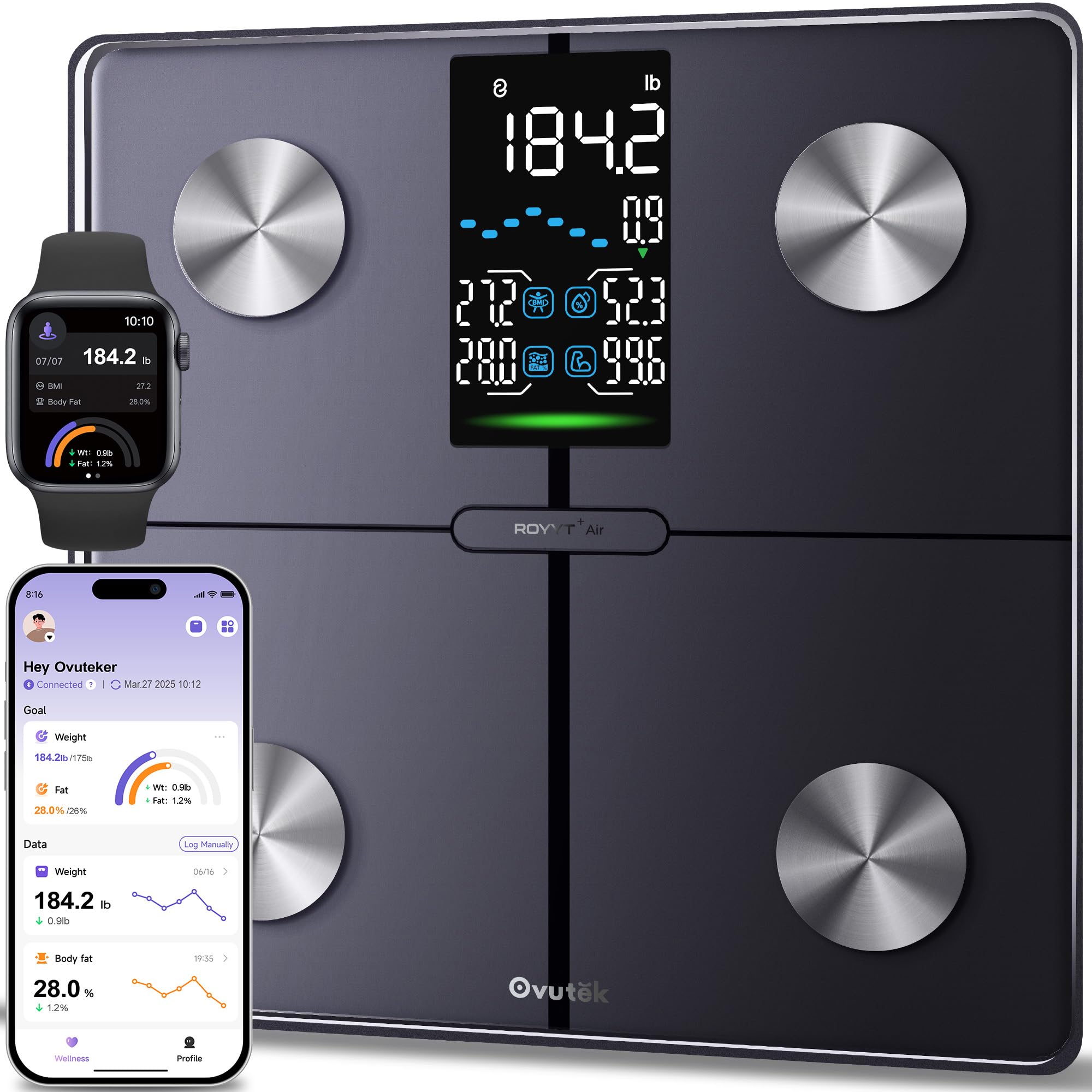 Ovutek Smart Digital Scale for Body Weight, Body Fat and BMI, FSA Eligible