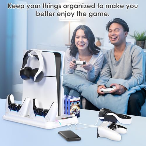 PS5 Cooling Station with Dual Controller Charger for PS5/Slim/Pro C48500