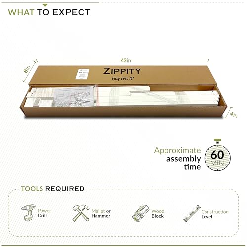 Zippity Ashley Corner Vinyl Picket Fence, 30in H x 40in W, 2 Panels, White N24152