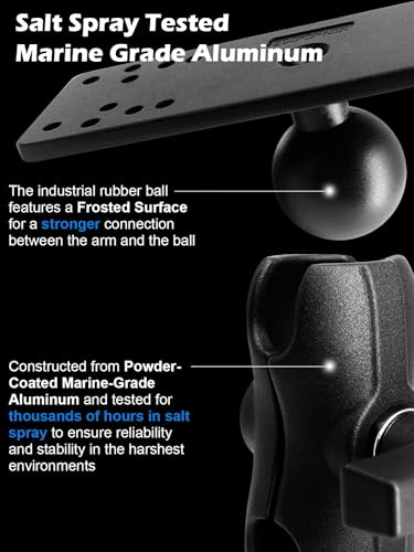 Aluminum Fish Finder Mount with 1.5" Ball, Medium Arm for Boat N9307