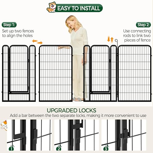 Yaheetech Dog Playpen Outdoor 40 Inch 8 Panels Metal Pet Fence I4784