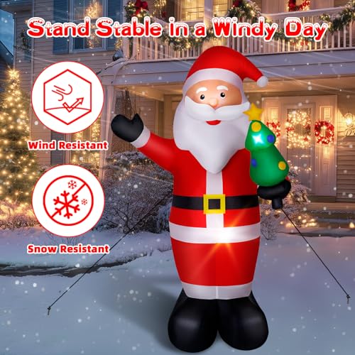 8FT LED-lit Inflatable Santa Claus Outdoor Christmas Decoration O93080