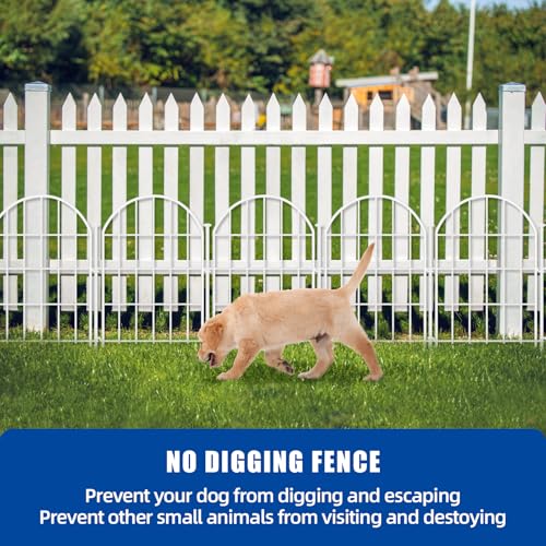 26 Pack Decorative Garden Fence, 22in x 28ft Arched No Dig Border, Rustproof Metal Animal Barrier N93965