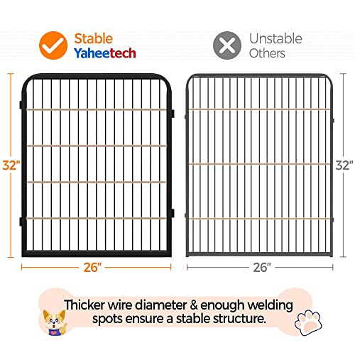 Yaheetech 8 Panels Dog Playpen, Metal 32" Dog Fence with Storage Bag S858