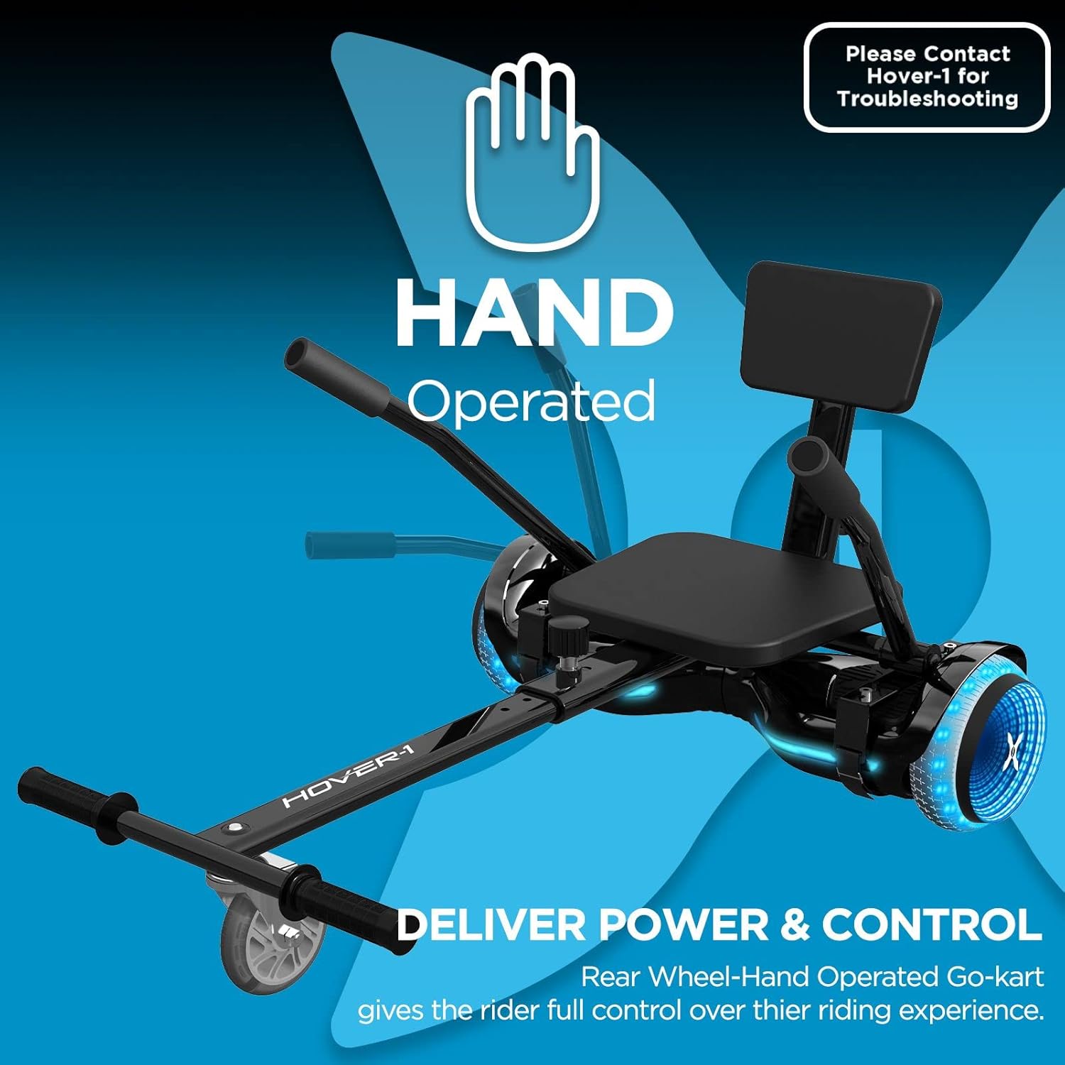 Hover-1 Turbo Hoverboard Combo with Seat Attachment, Black N4017