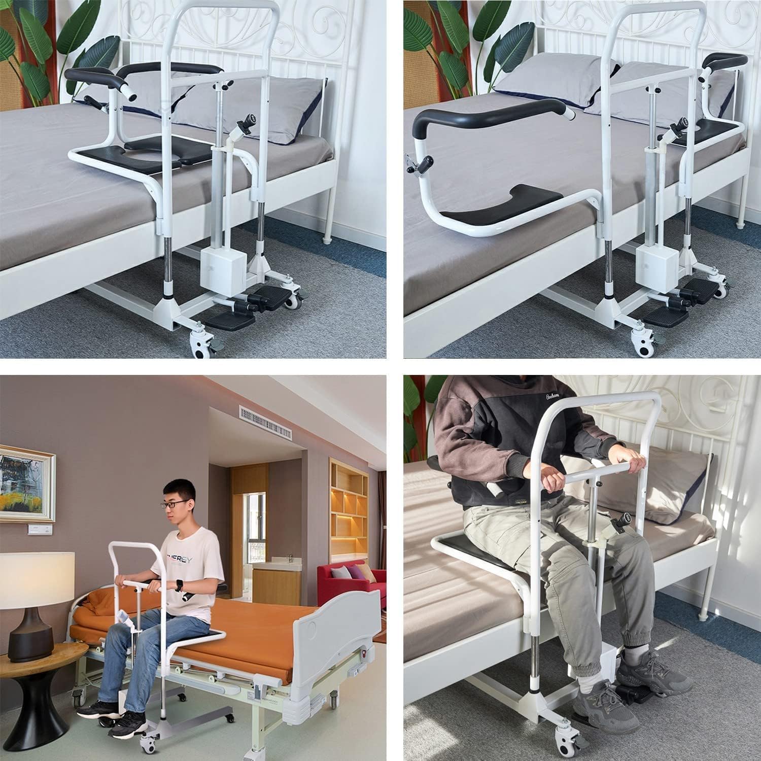 Electric Patient Lift Transfer Chair with 180° Split Seat and Bedpan G238970