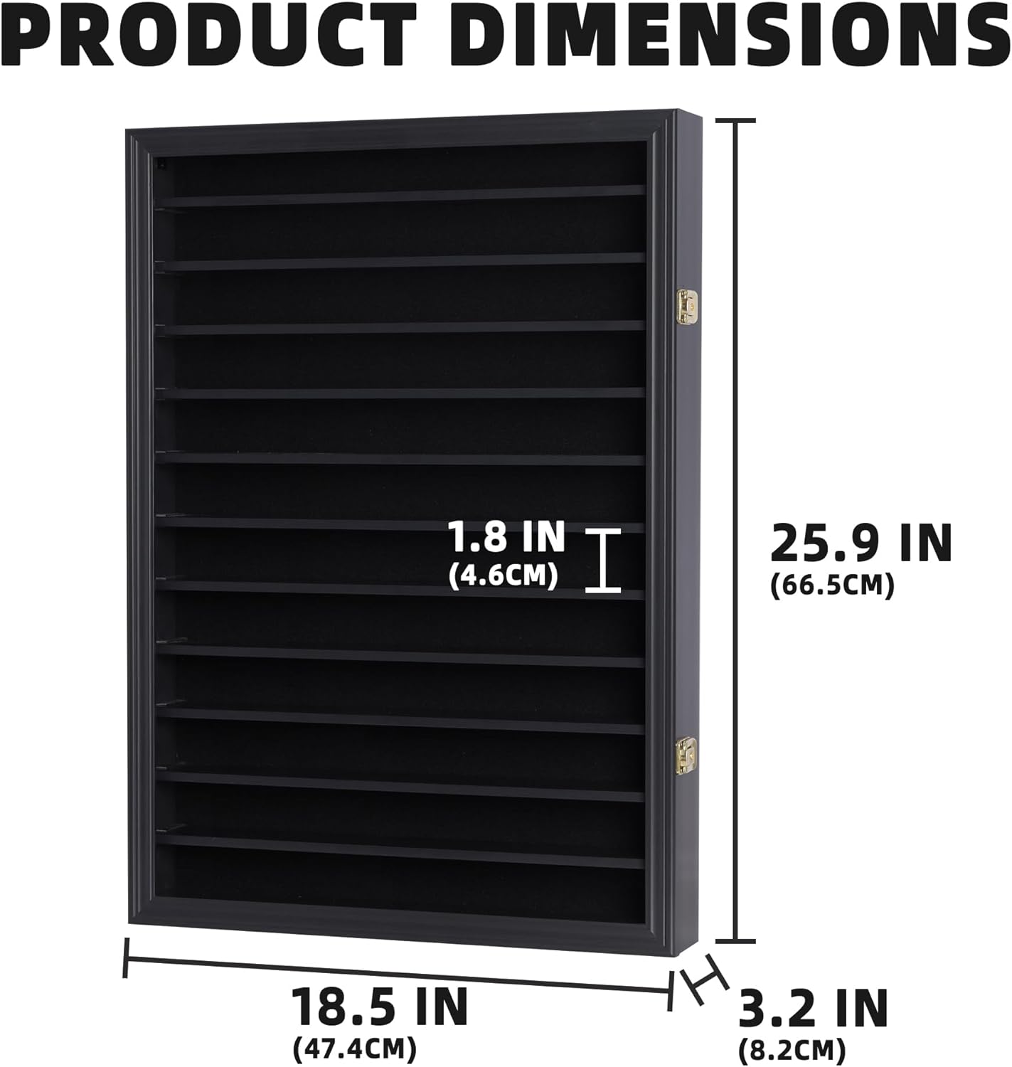 Matchbox Model Cars Display Case Cabinet UV Protection 1/64-1/43 Scale Black Finish Q742689