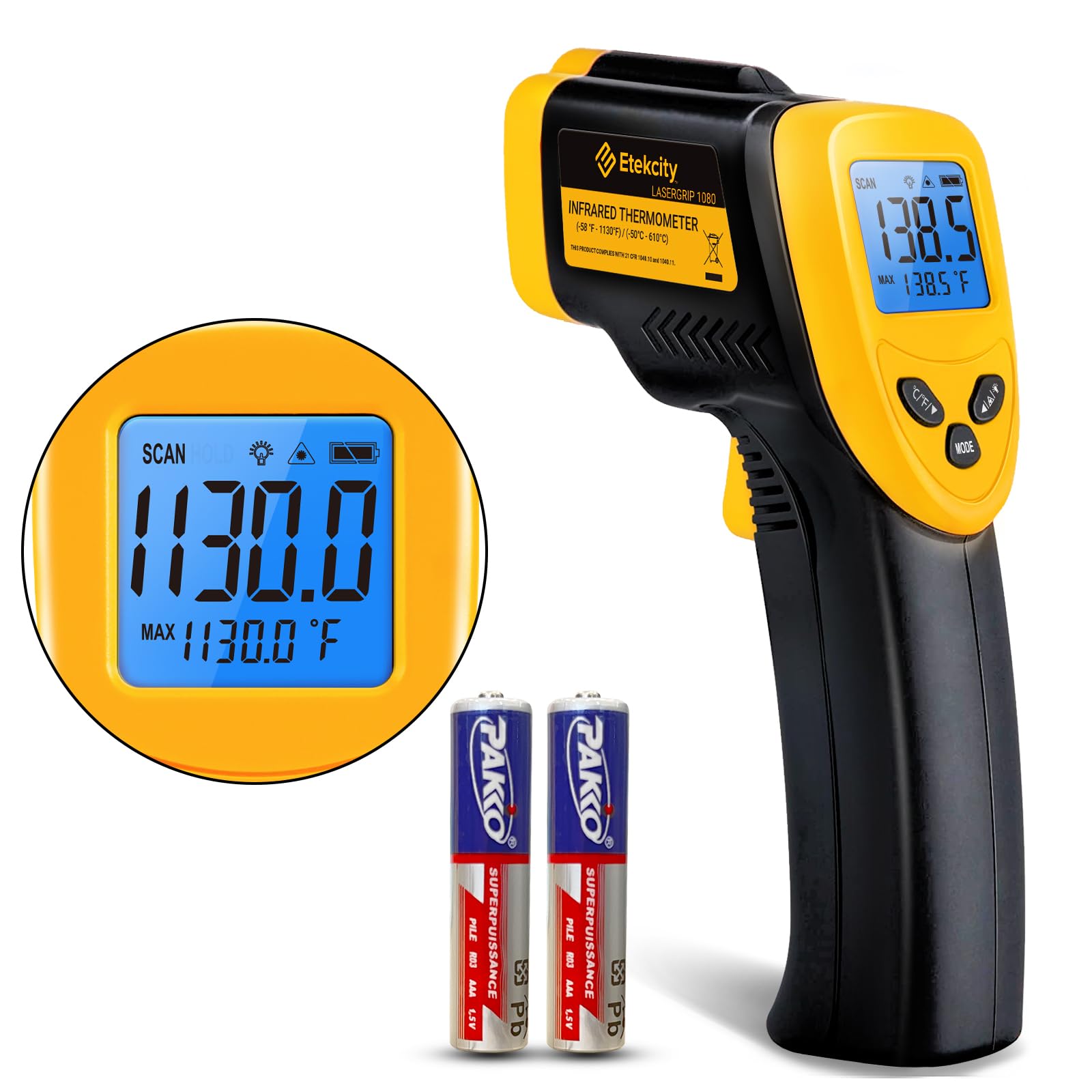 Etekcity Infrared Thermometer Laser Temperature Gun, -58°F~1130°F