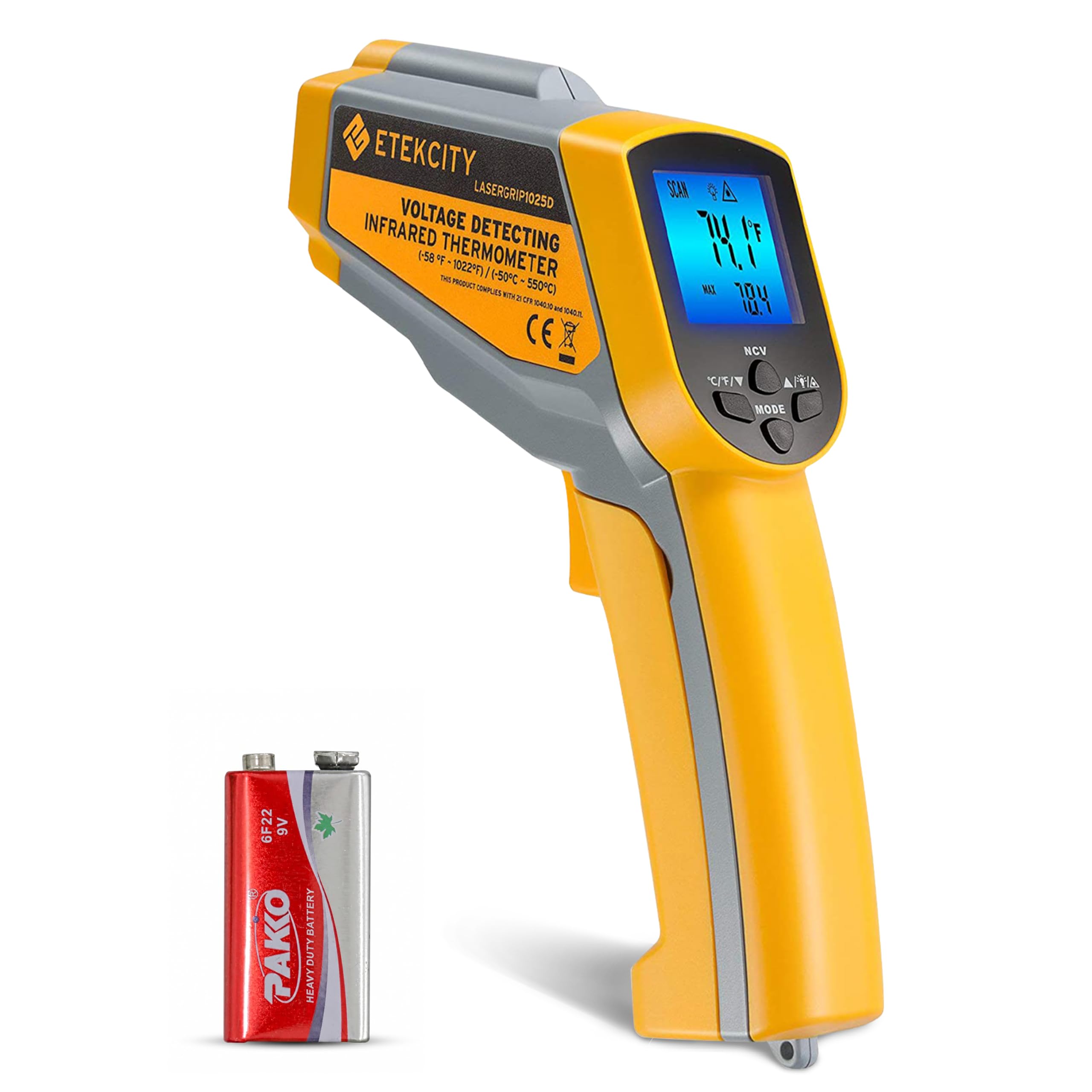 Etekcity Dual Laser Infrared Thermometer Temperature Gun, -58°F ~1022°F