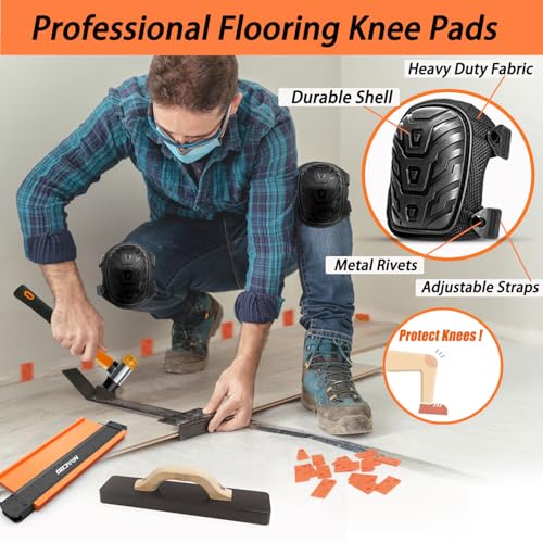 NAACOO Laminate & Vinyl Flooring Installation Kit with Tapping Block, Pull Bar, Spacers & Mallet V9148