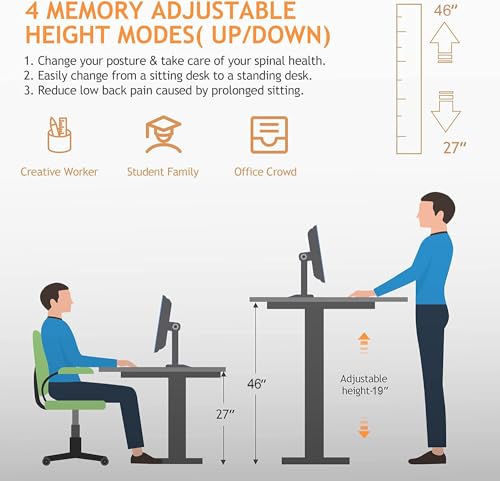 Electric Standing Desk with Charging Station, Oak W842676