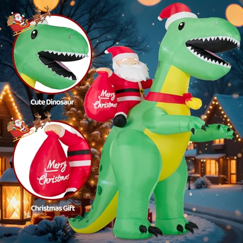 8FT Christmas Inflatables Santa Claus with Christmas Tree, LED Lights, Outdoor Yard Decor B208795