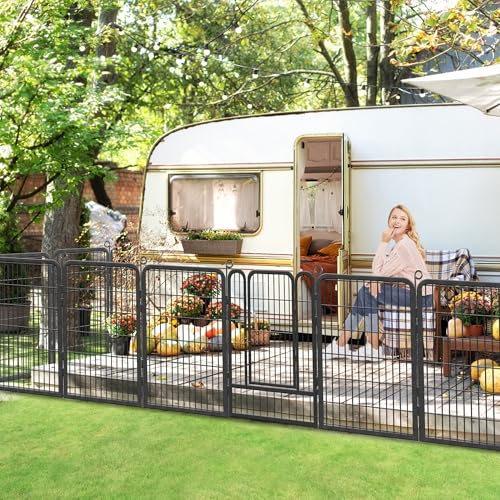 Dog Playpen 32 Inch 10 Panels Outdoor Dog Fence with Lock C803
