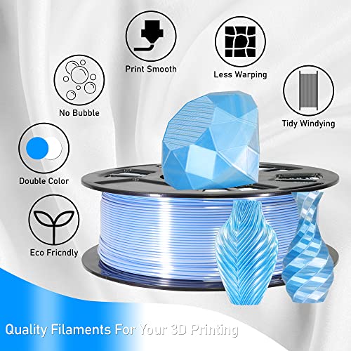 MIKA3D Bicolor Silk PLA 3D Printer Filament Bundle, 1.75mm, 6 Spools V5573