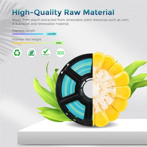 FLASHFORGE PLA Filament 1.75mm Burnt Titanium, Color Changeable 3D Printer Filament 1kg T433110