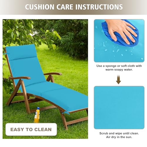 Chaise Lounge Cushion 72x21x3 Inch Set of 2 Outdoor Patio Cream B783089